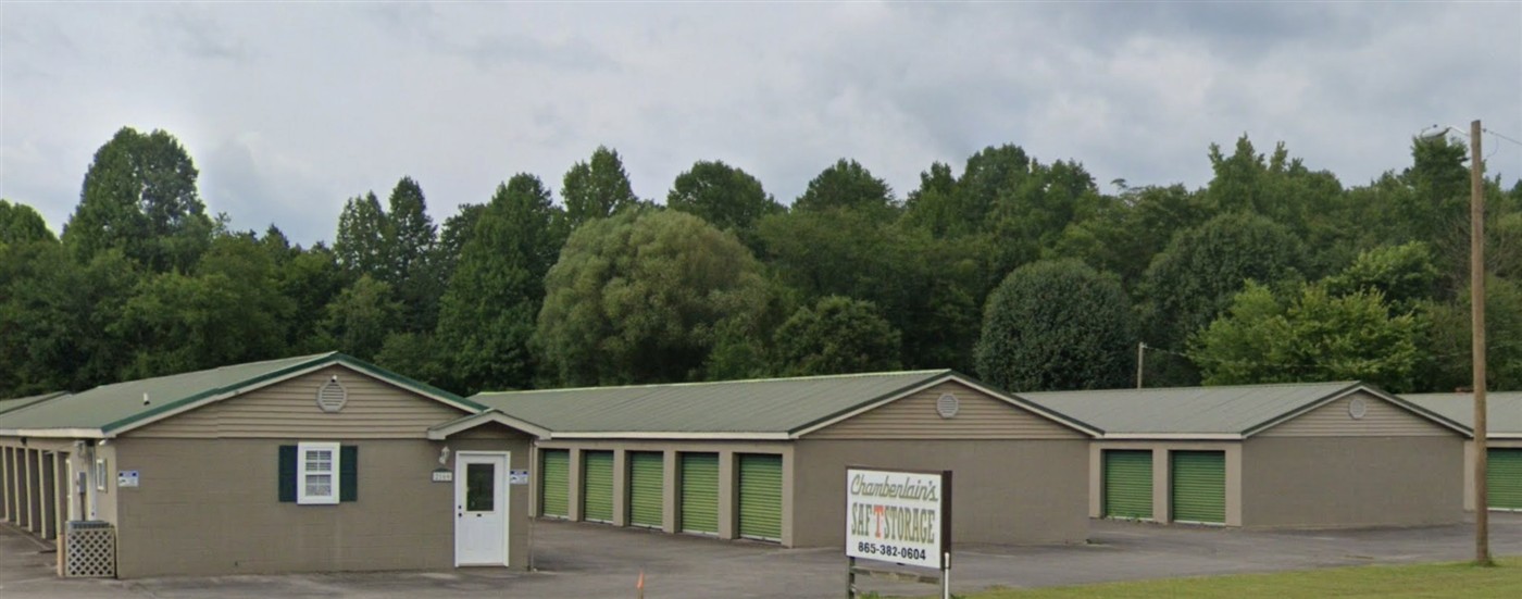 Front office and green storage doors at Chamberlain